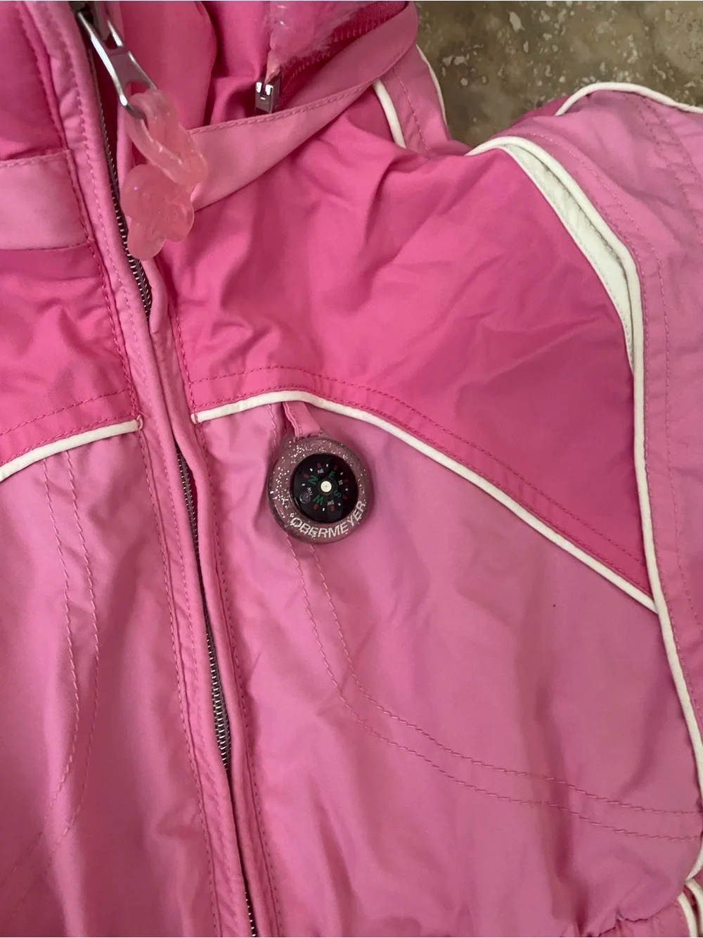 Obermeyer Preschool Girls Pink Belted One-Piece Ski Snow Gorpcore Suit Size 2
